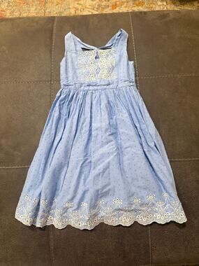Girls Bloome de Jeune Fille Girls Light Blue Textured Dot Dress.